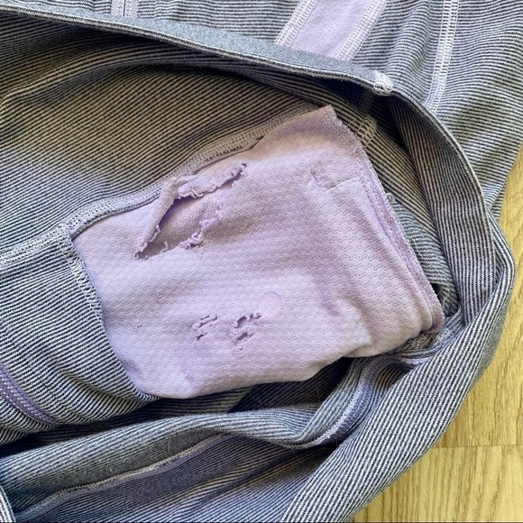 Lululemon Stride Jacket Brushed Lilac Striped/ Zipper Jacket Hood - Picture 9 of 12